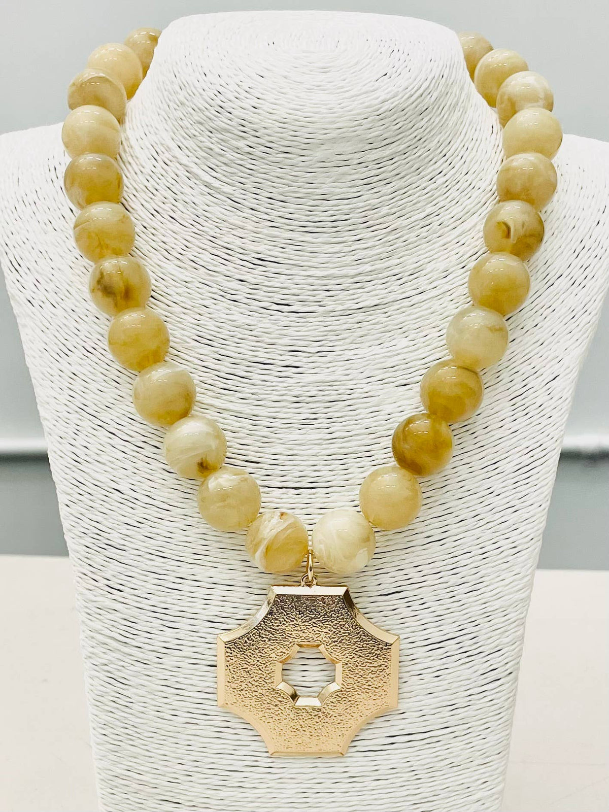 Pendant on Beaded Necklace