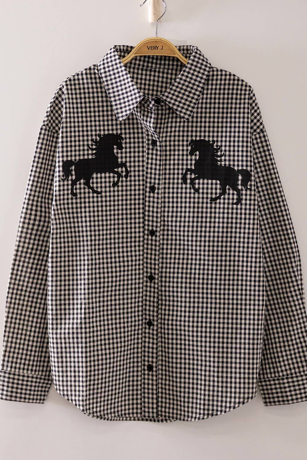 Western Horse Gingham Shirt