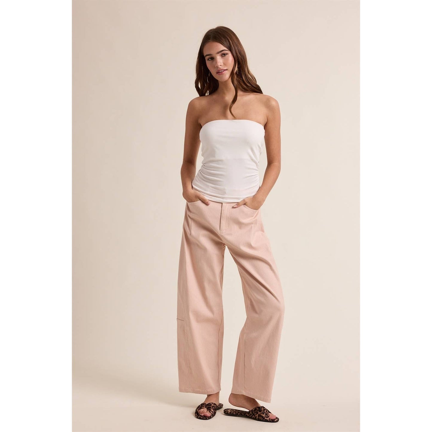 STRIPED COTTON PANTS