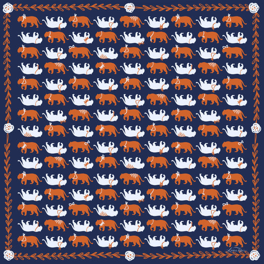 Spirit Tiger in Navy Bandana Scarf