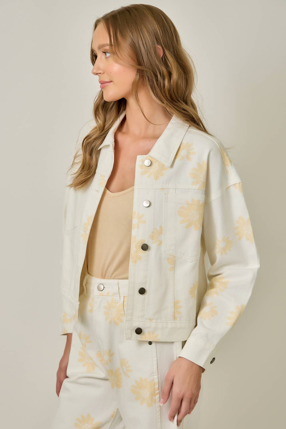 Floral Printed Denim Jacket