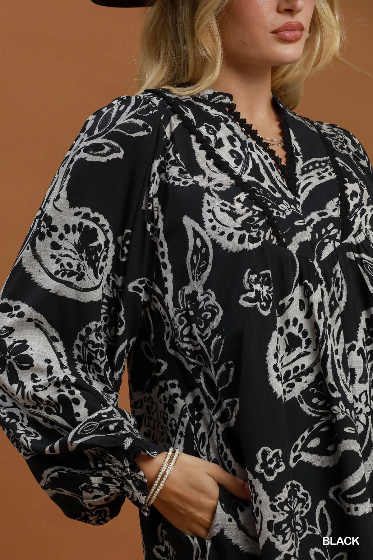 Paisley Floral V Neck Dress