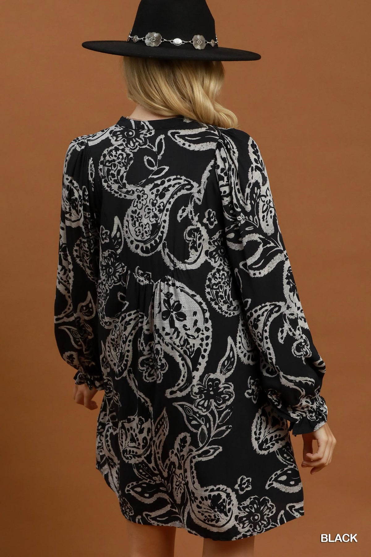 Paisley Floral V Neck Dress