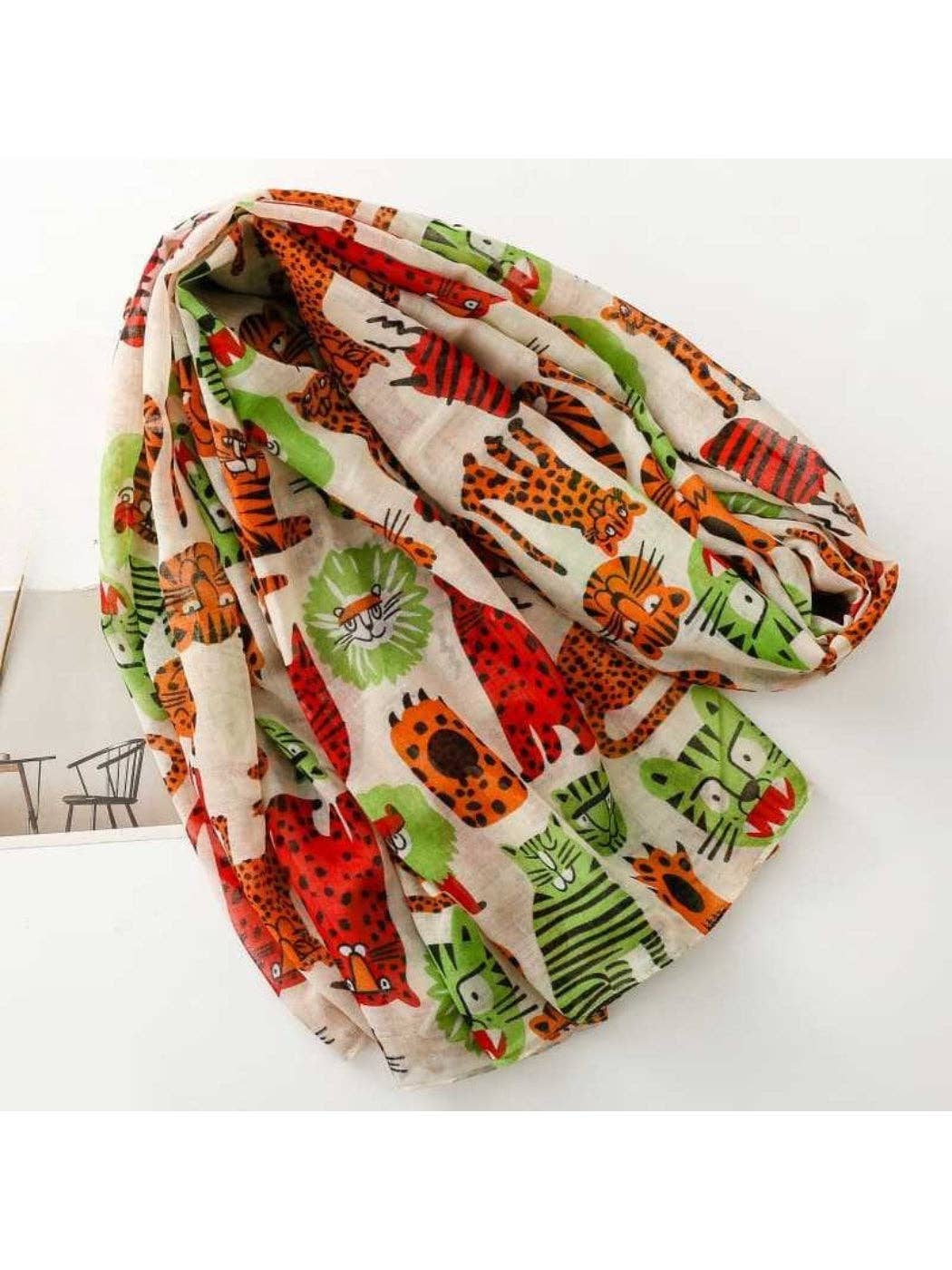 Playful Animal Print Scarf