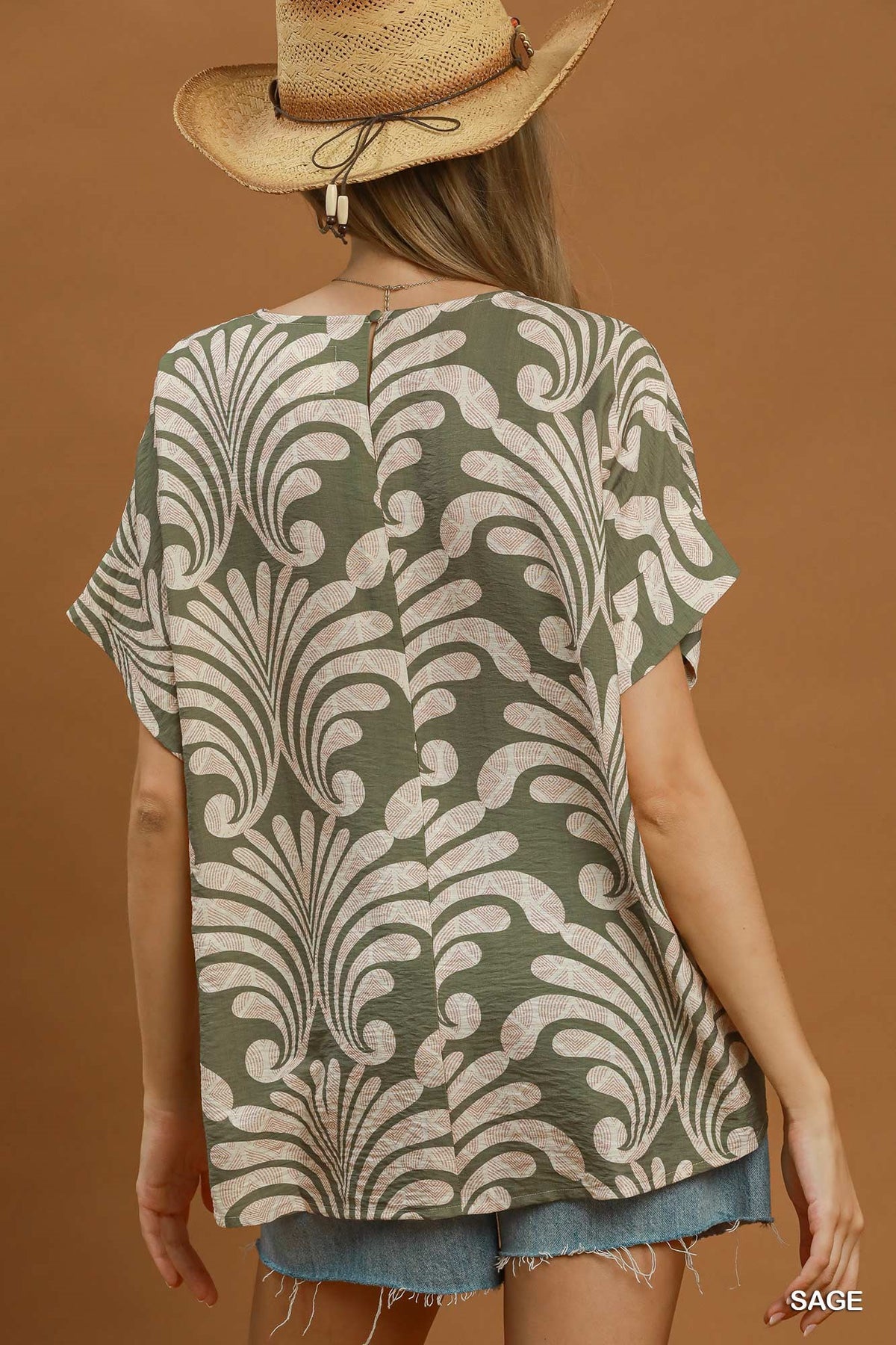 Abstract Botanical Print Relaxed Top
