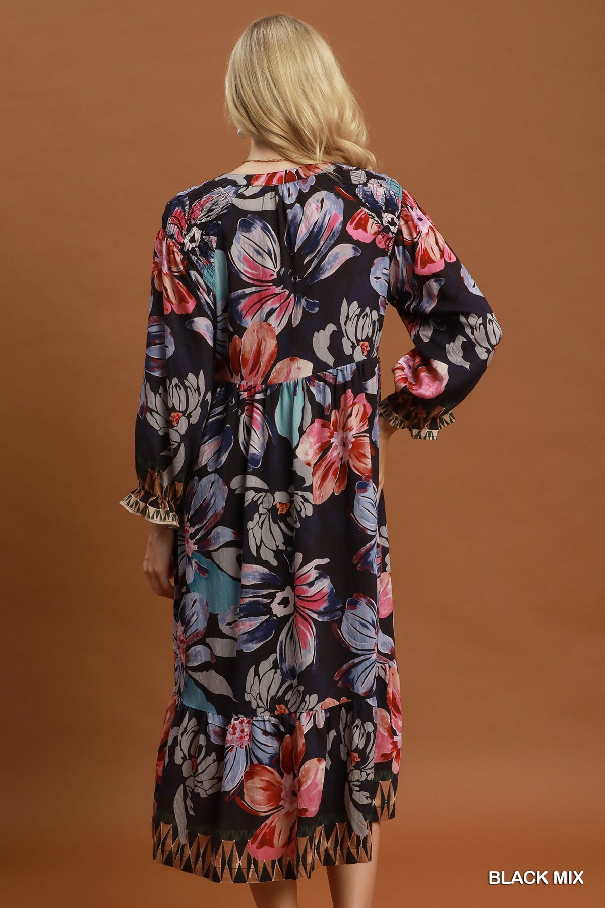 Boho Print tired Midi Dress