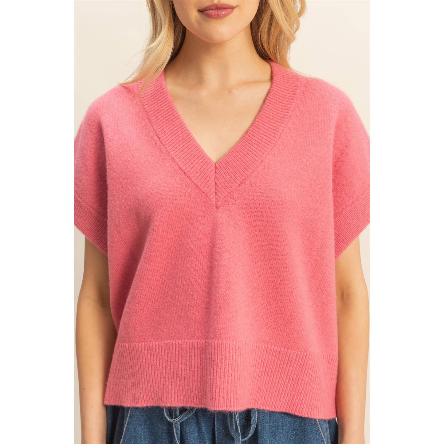 Oversized V-Neck Sweater Vest