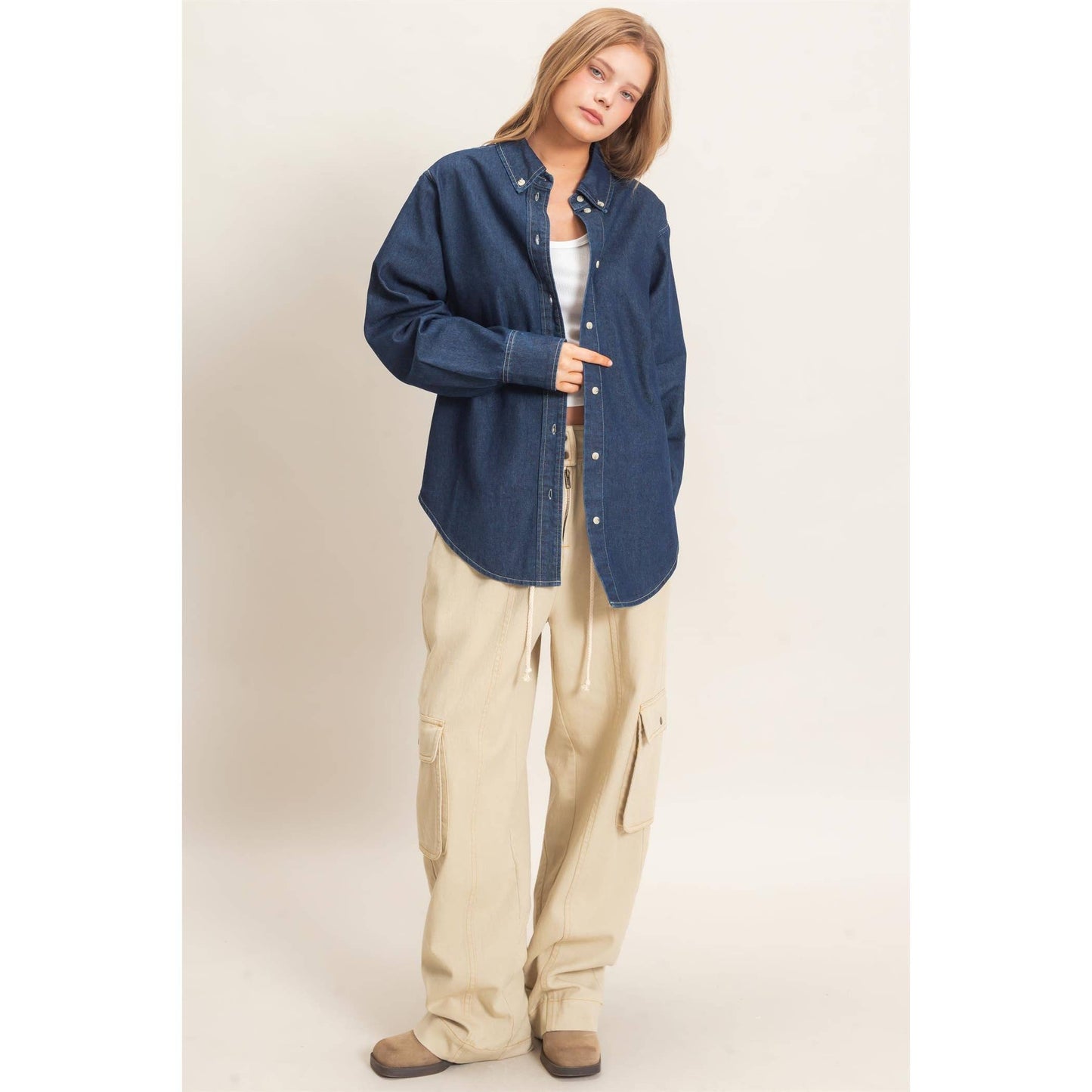 Button-Up Denim Shirt