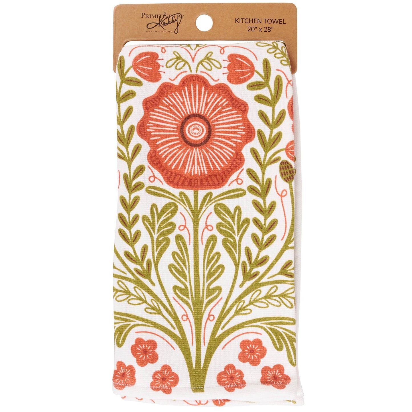 Poppies Folk Art Kitchen Towel