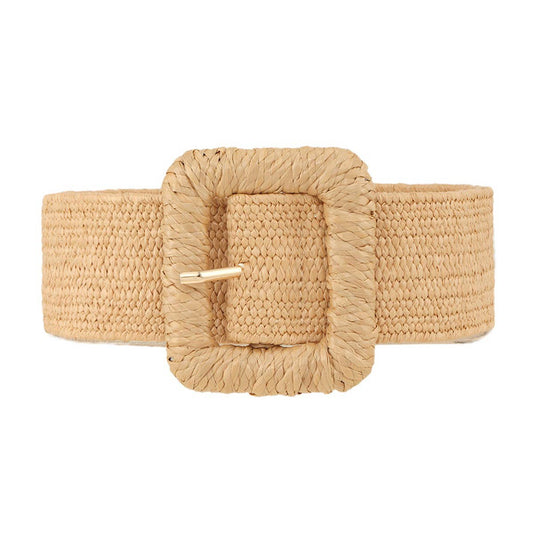 Straw Wrapped Rectangle Elastic Belt