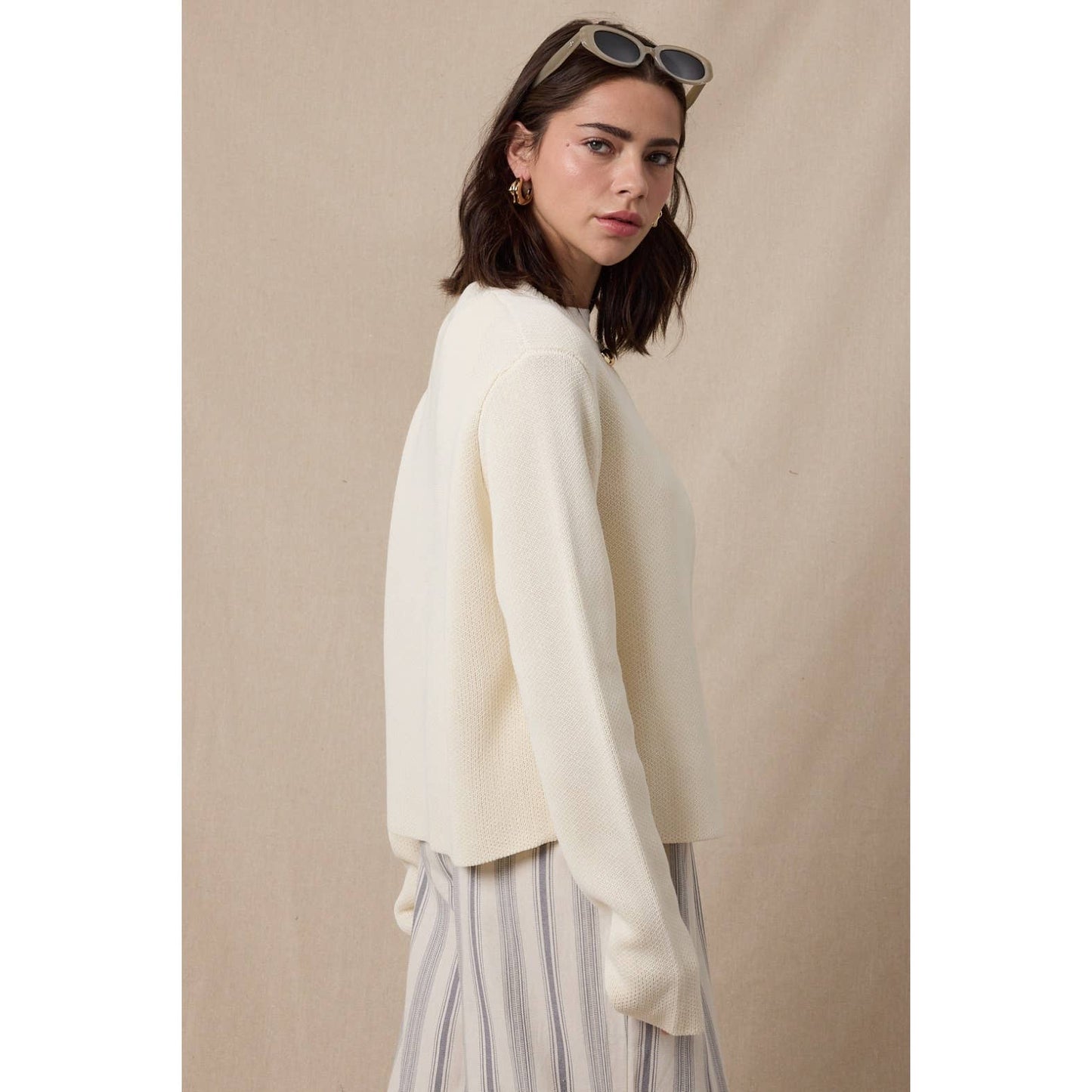 SINGLE BUTTON SWEATER CARDIGAN