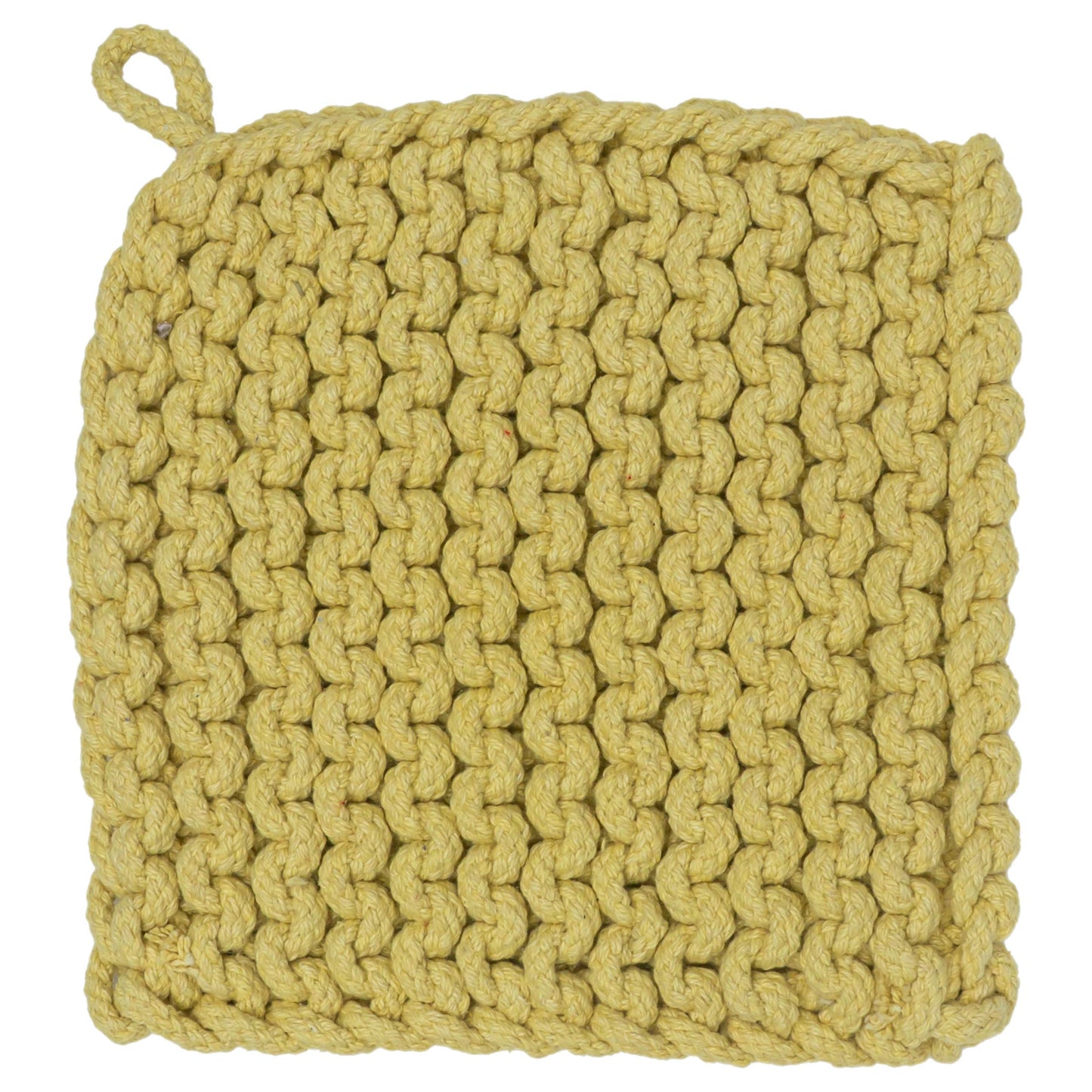 Dusty Yellow Chunky Knit Cotton Pot Holder