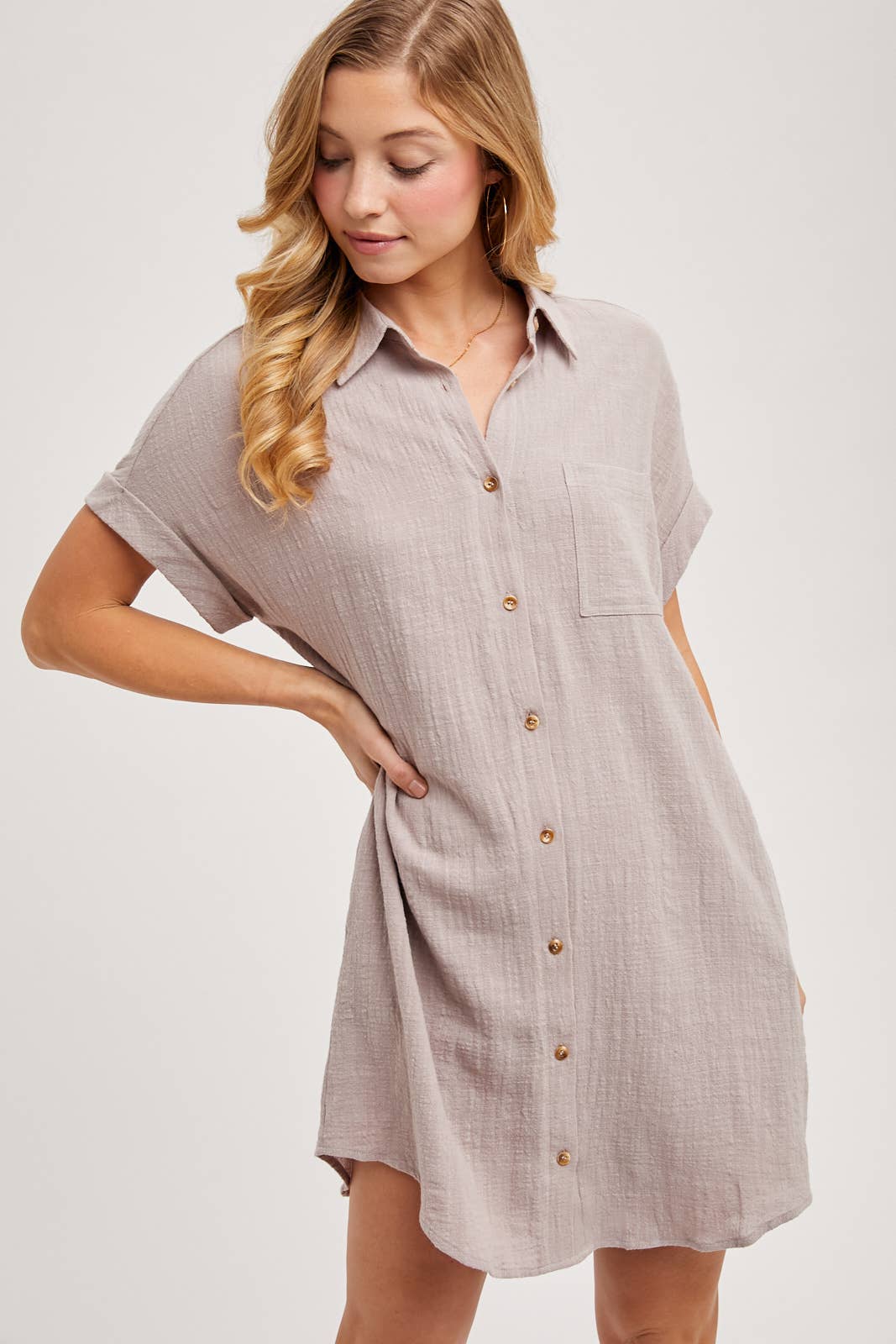BUTTON UP SHIRT DRESS