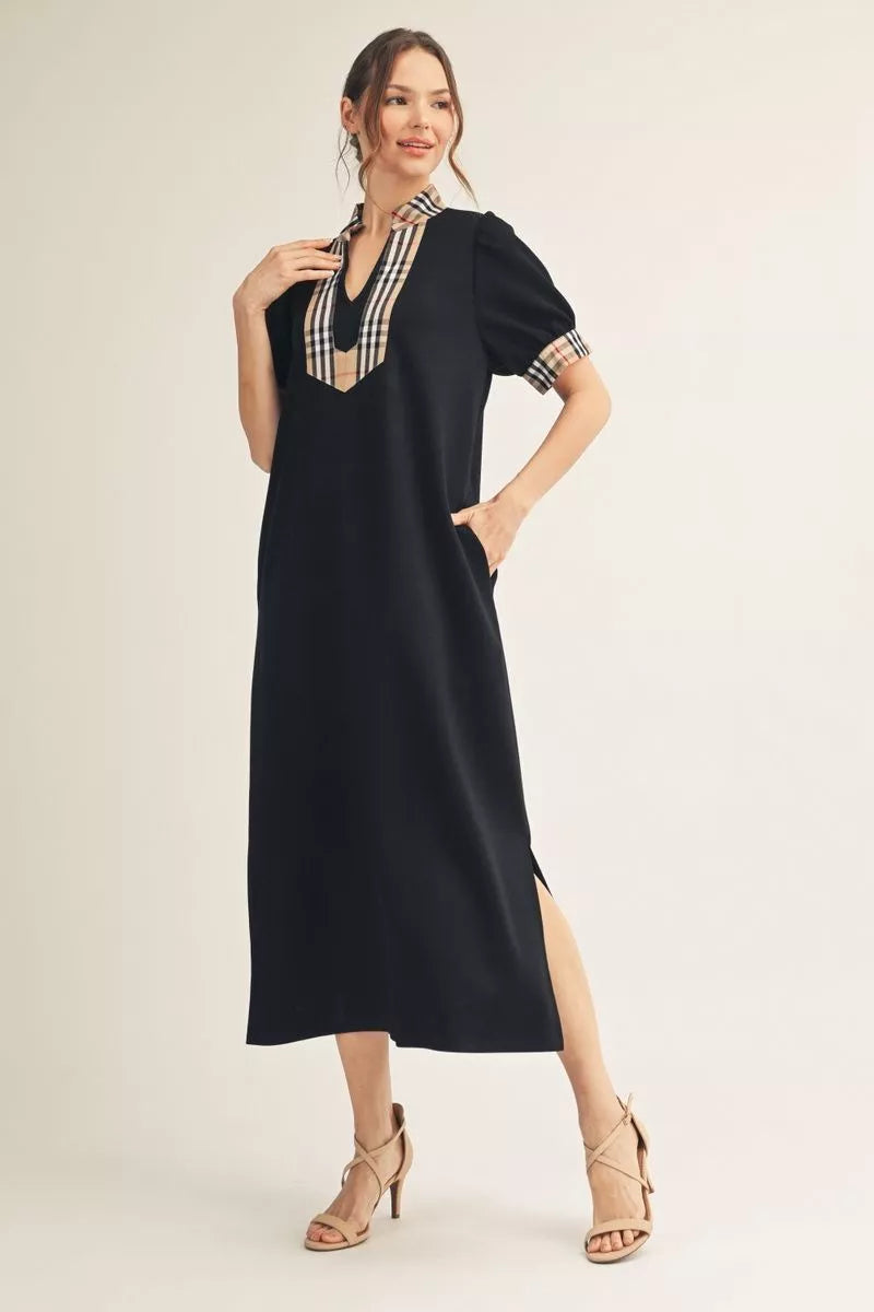 Solid Midi Dress