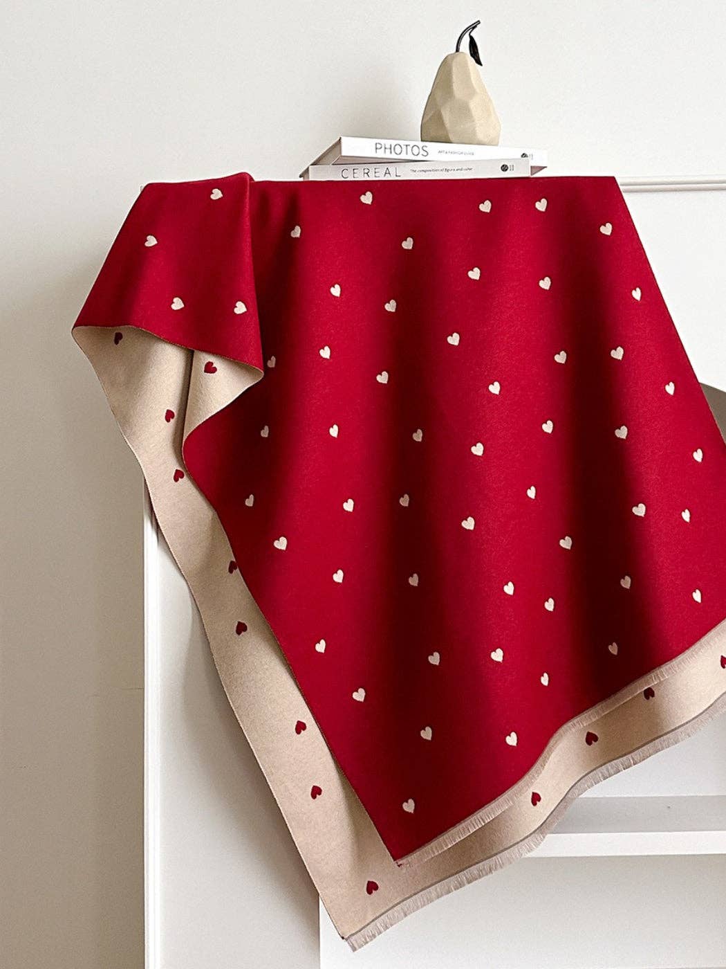 Reversible Heart Print Scarf & Wrap