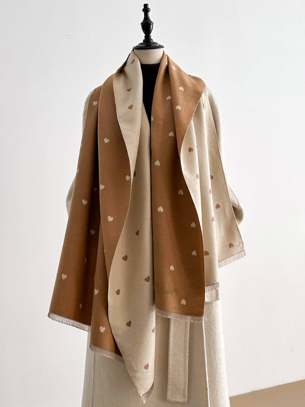 Reversible Heart Print Scarf & Wrap