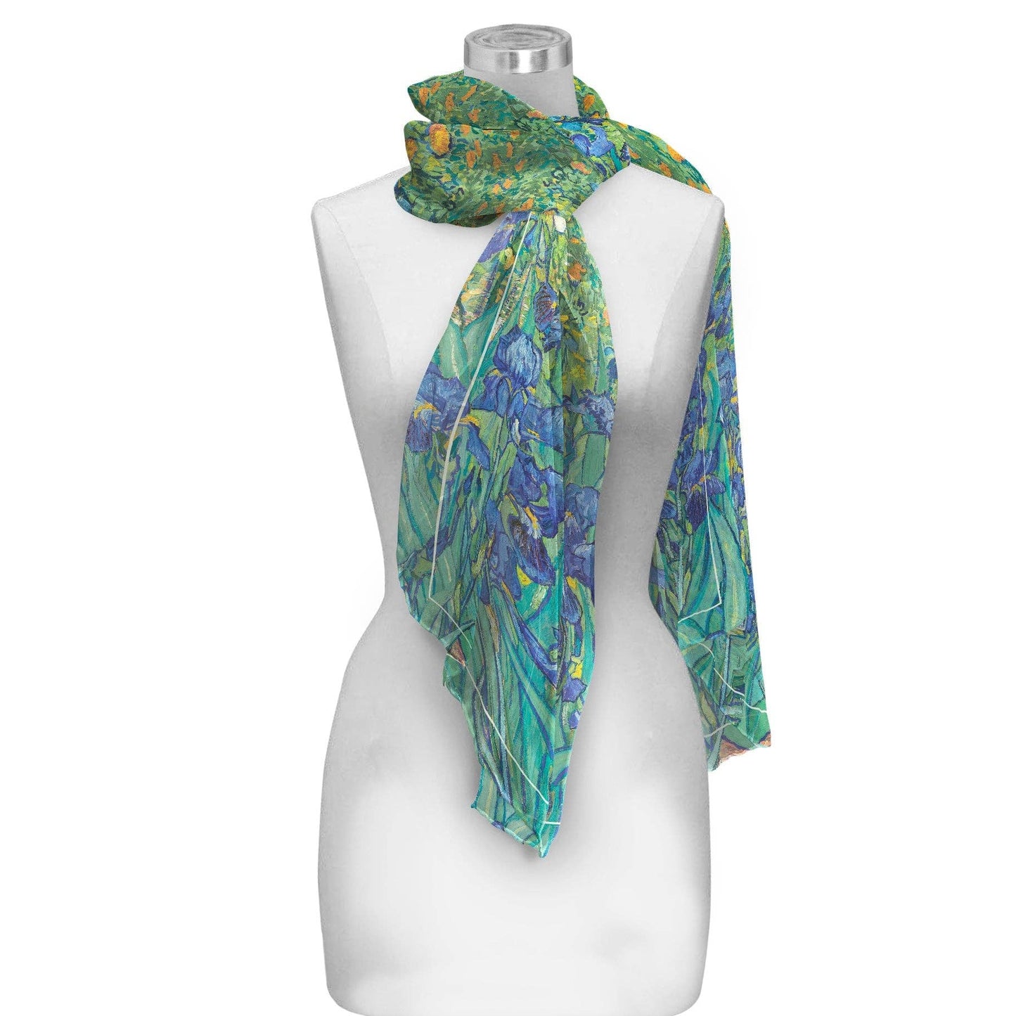 Van Gogh Irises Long Sheer Scarf