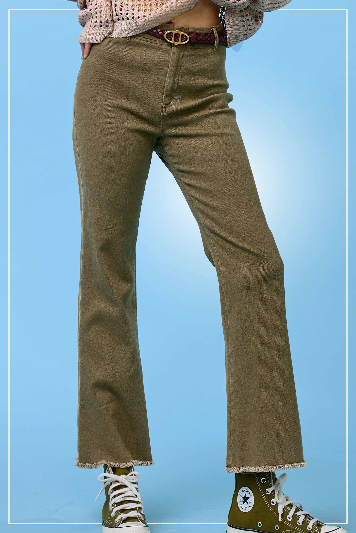Soft Washed Stretchy High Waisted Flare Pants