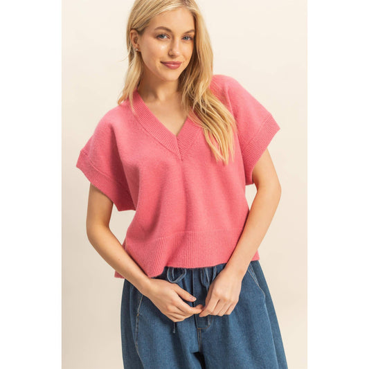 Oversized V-Neck Sweater Vest