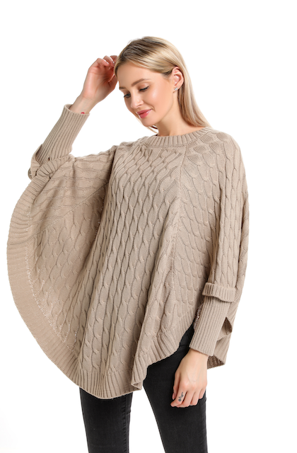 Toasty Fire Sweater Poncho