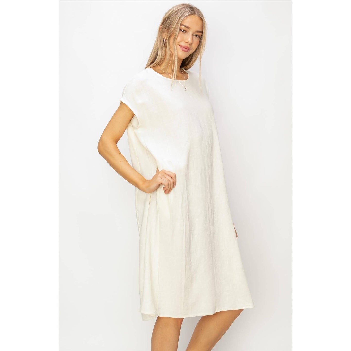 Linen Oversized Midi Dress