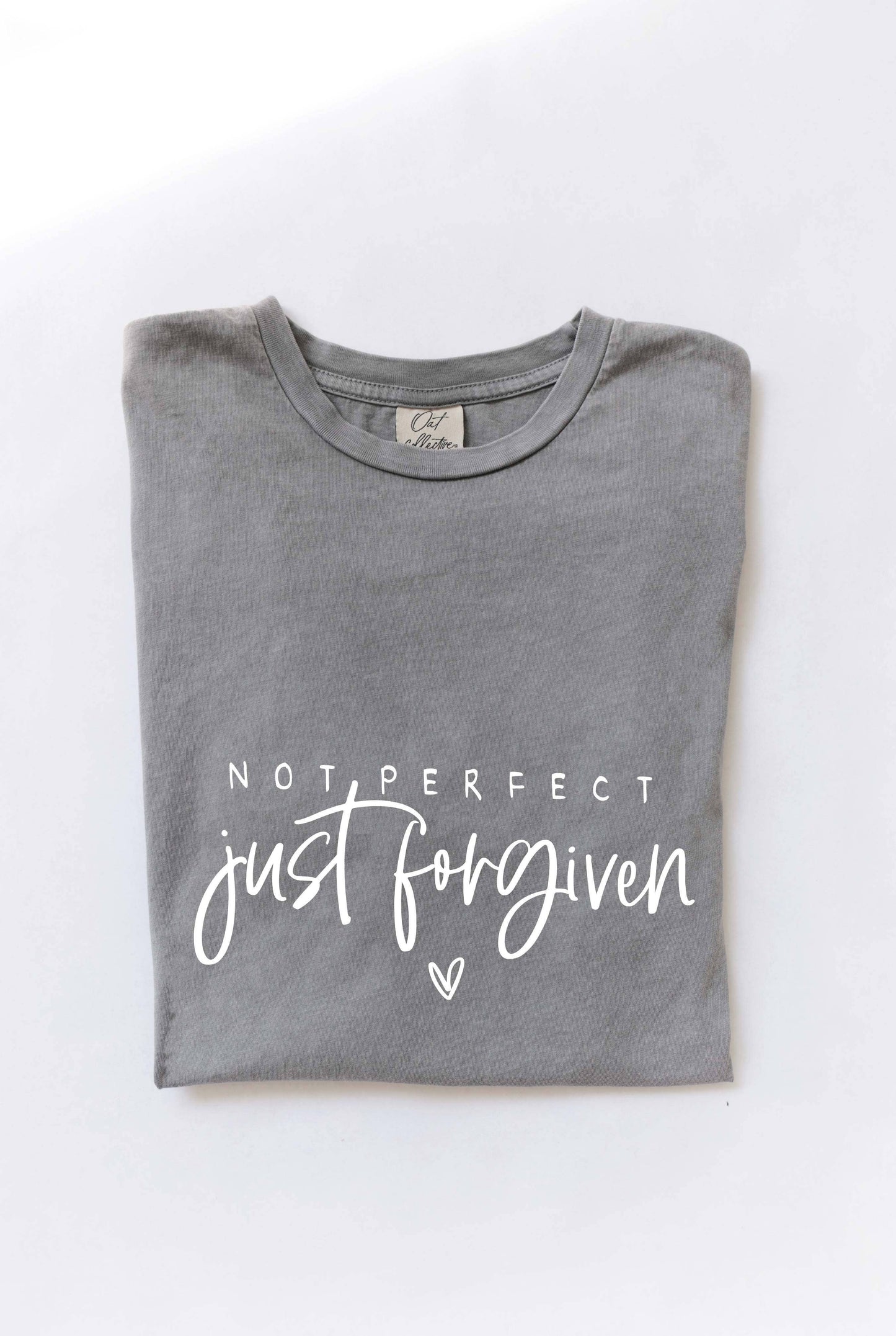 NOT PERFECT JUST FORGIVEN Mineral Washed Graphic Top