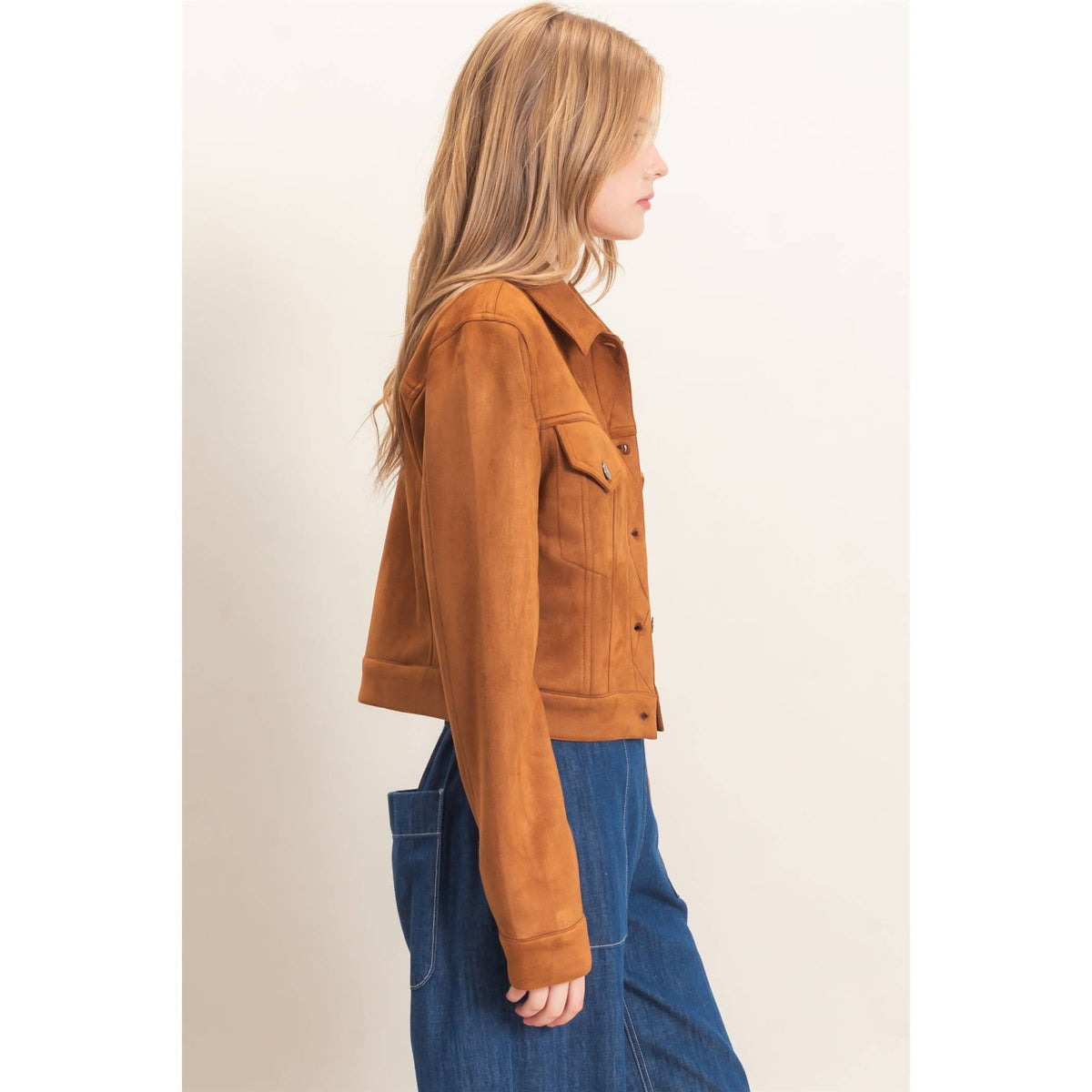 Button-Up Suede Jacket