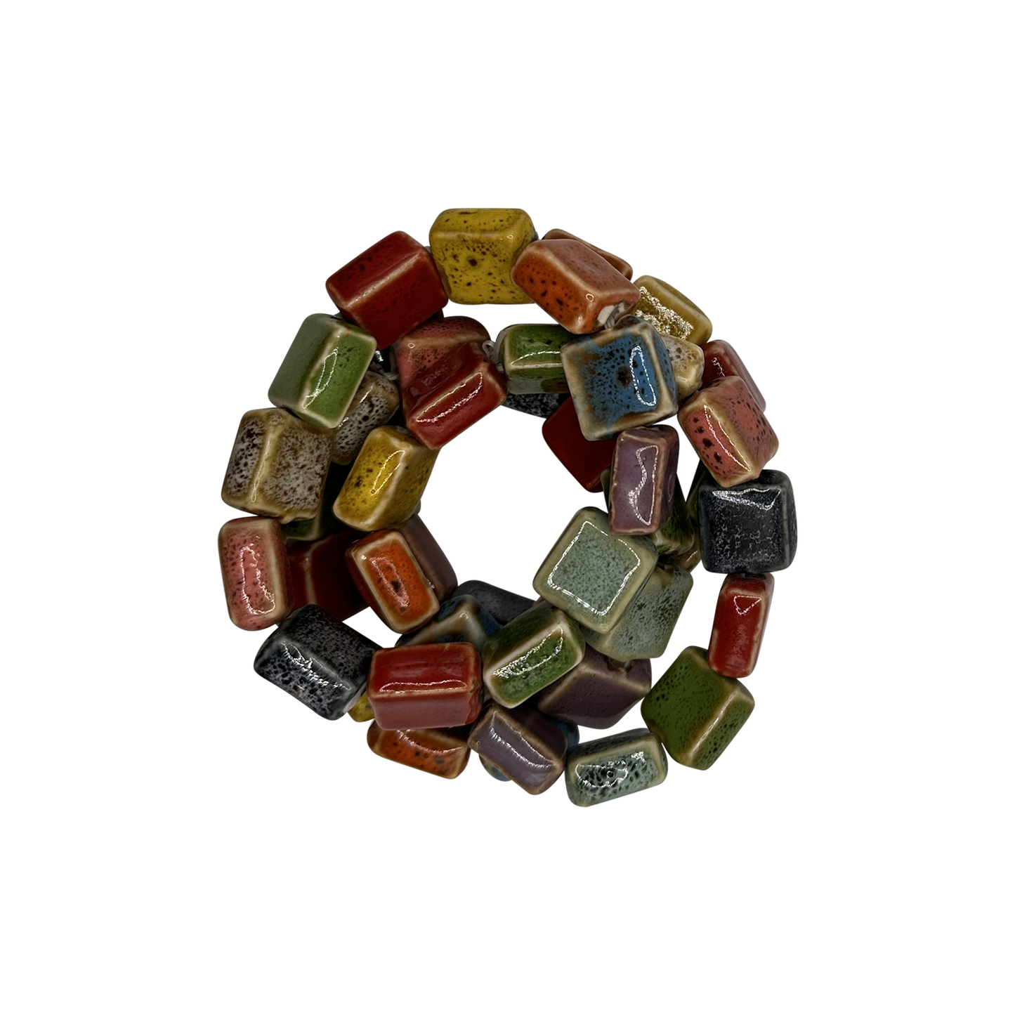 Multi-Color Clay Beaded Stretch Bracelets