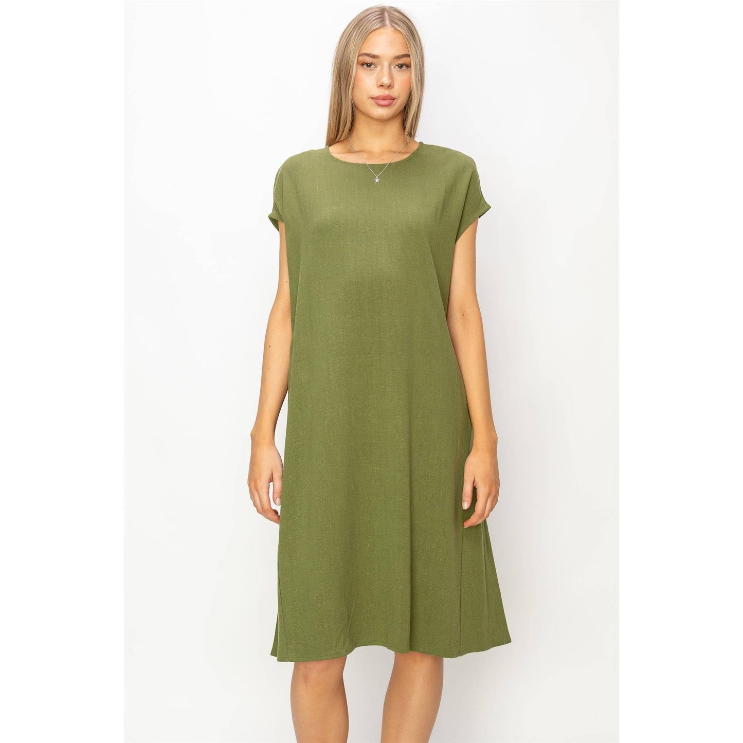 Linen Oversized Midi Dress