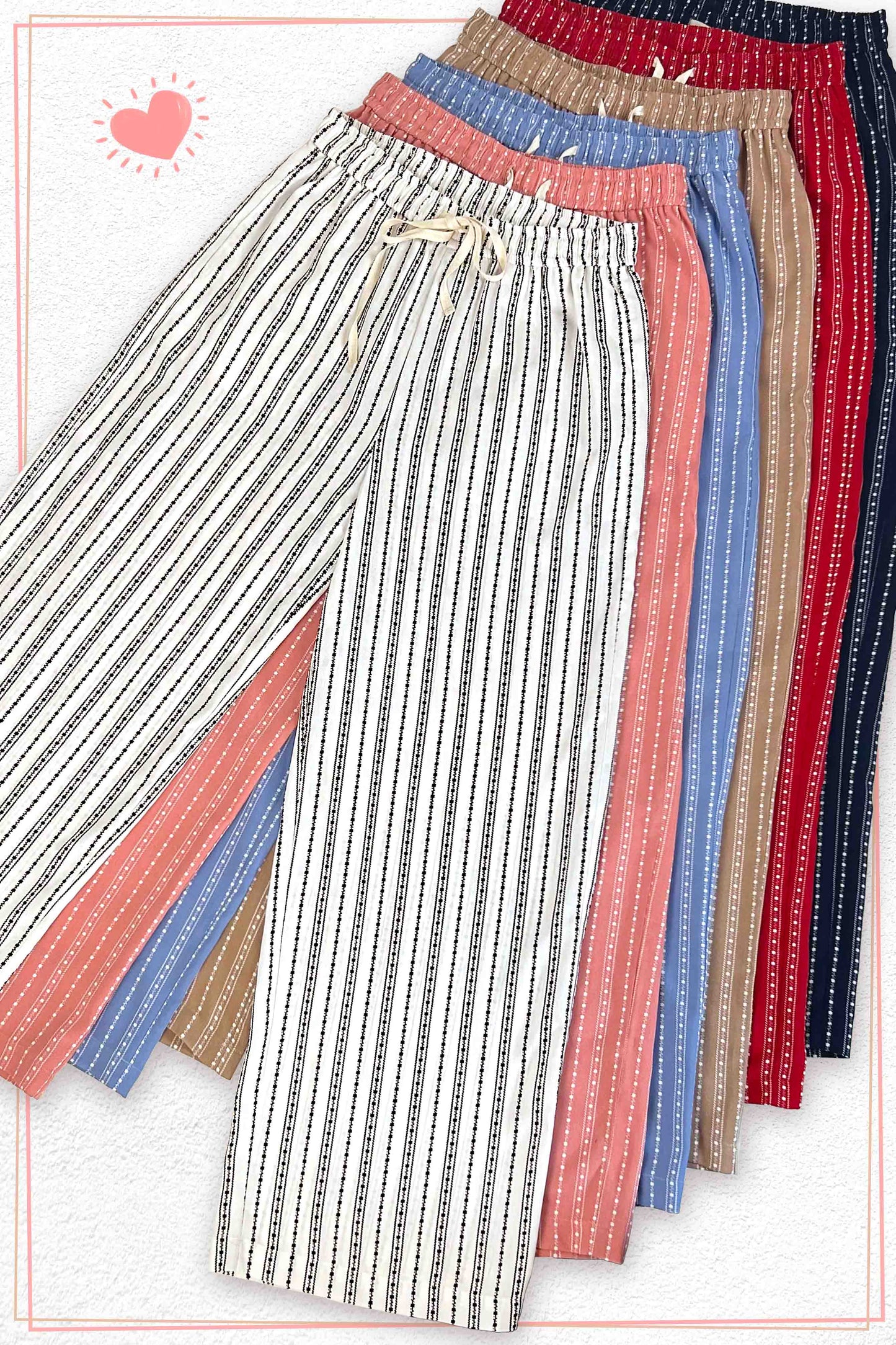 Patterned Design Relaxed Fit Pants With Pockets
