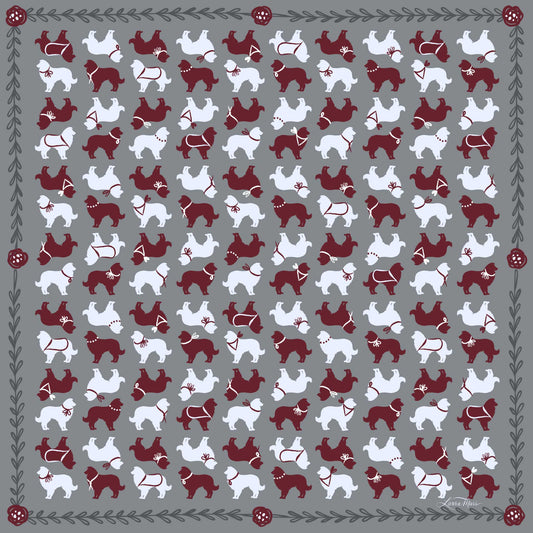 Spirit Dog in Gray Bandana Scarf