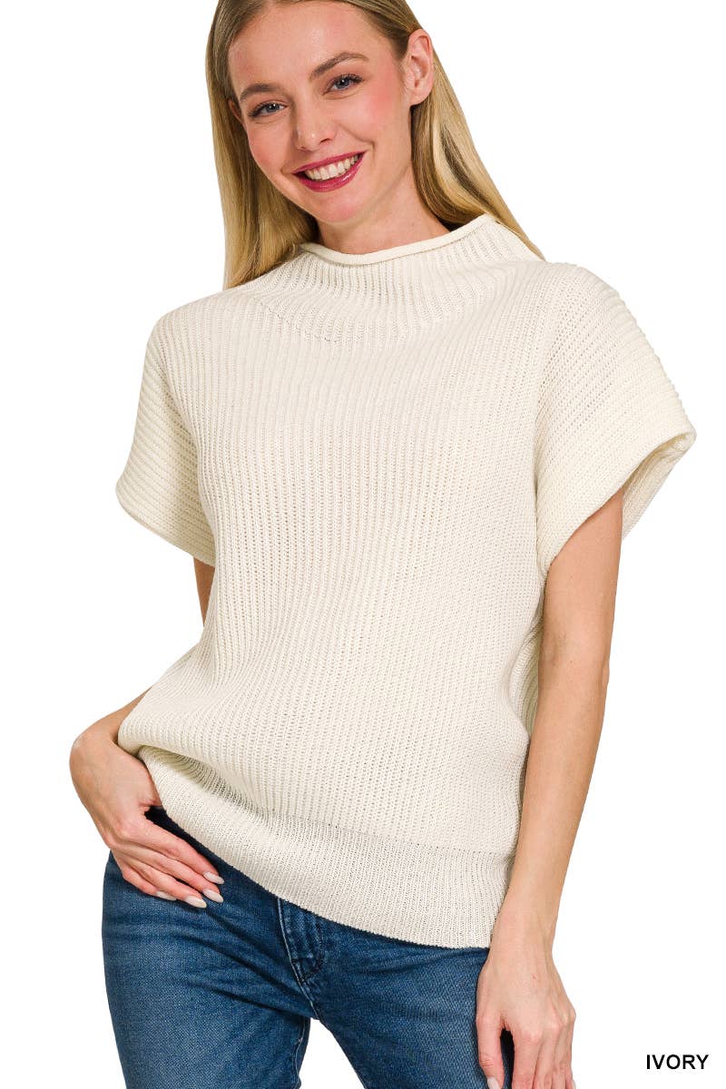 Mock Neck Knit Sweater