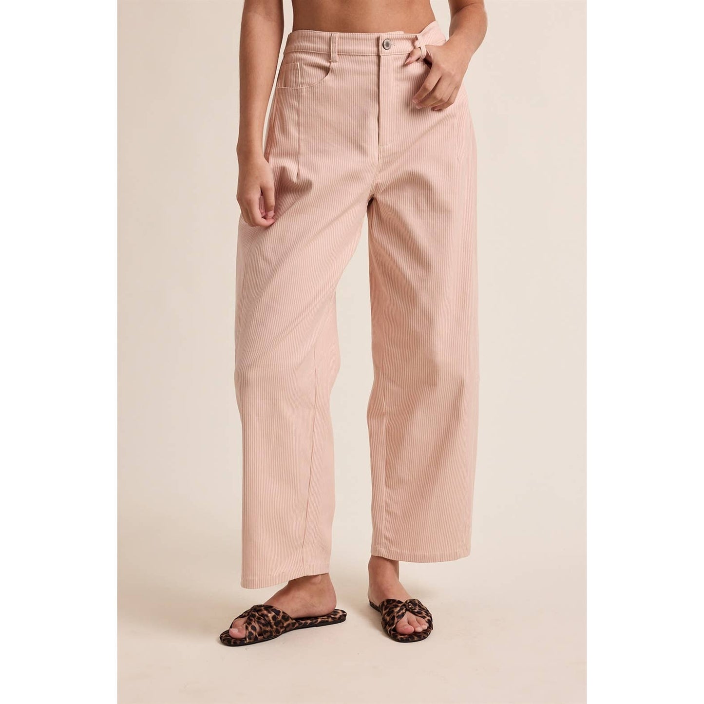 STRIPED COTTON PANTS