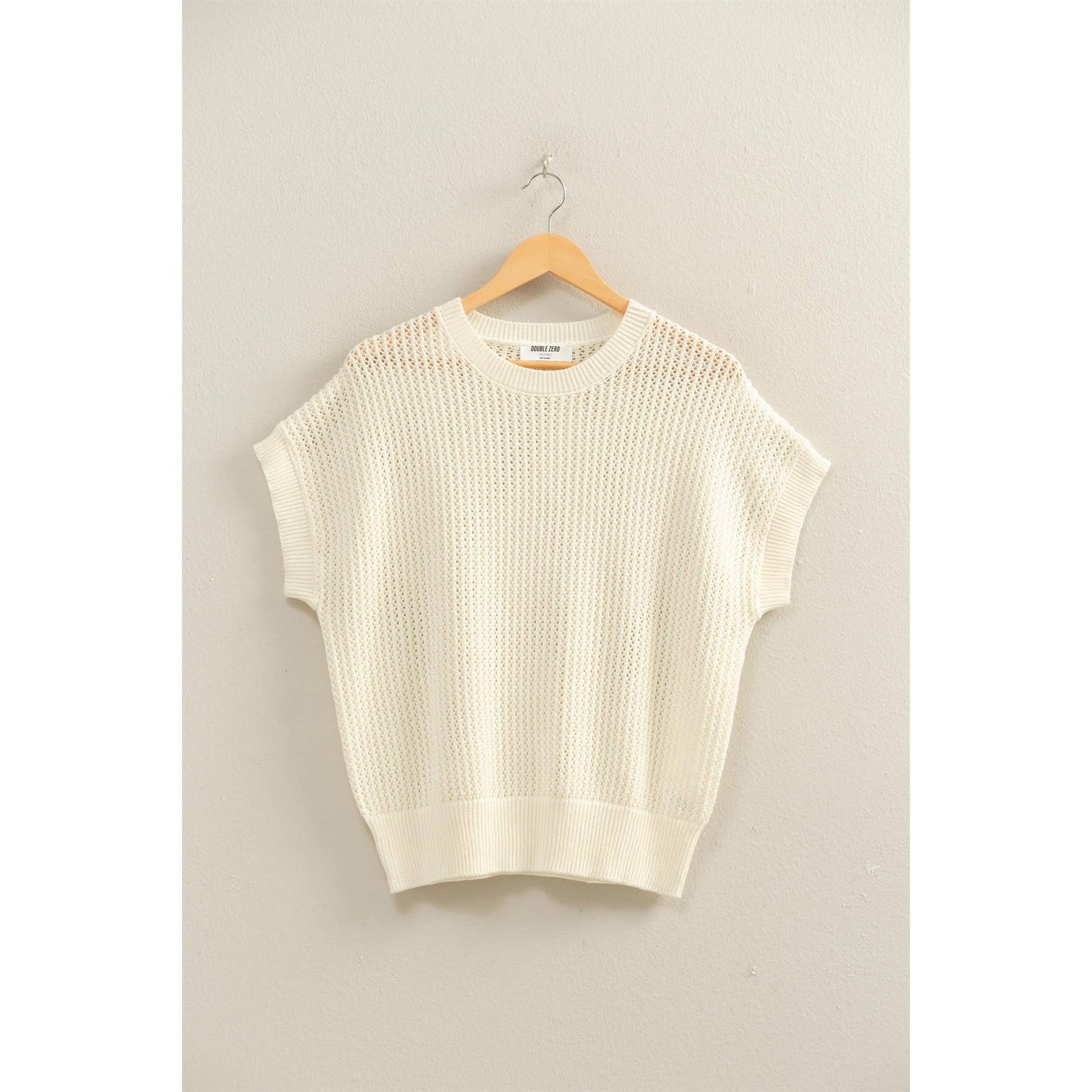 Open-Knit Dolman Sleeve Top