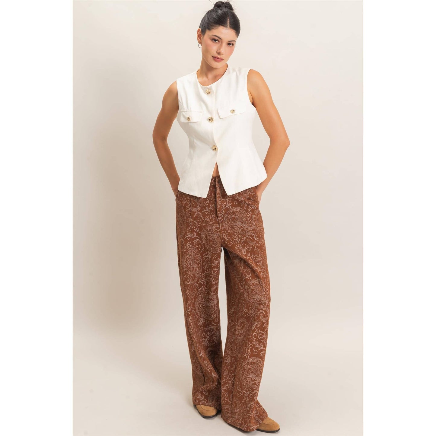 Buttoned Sleeveless Utility Vest