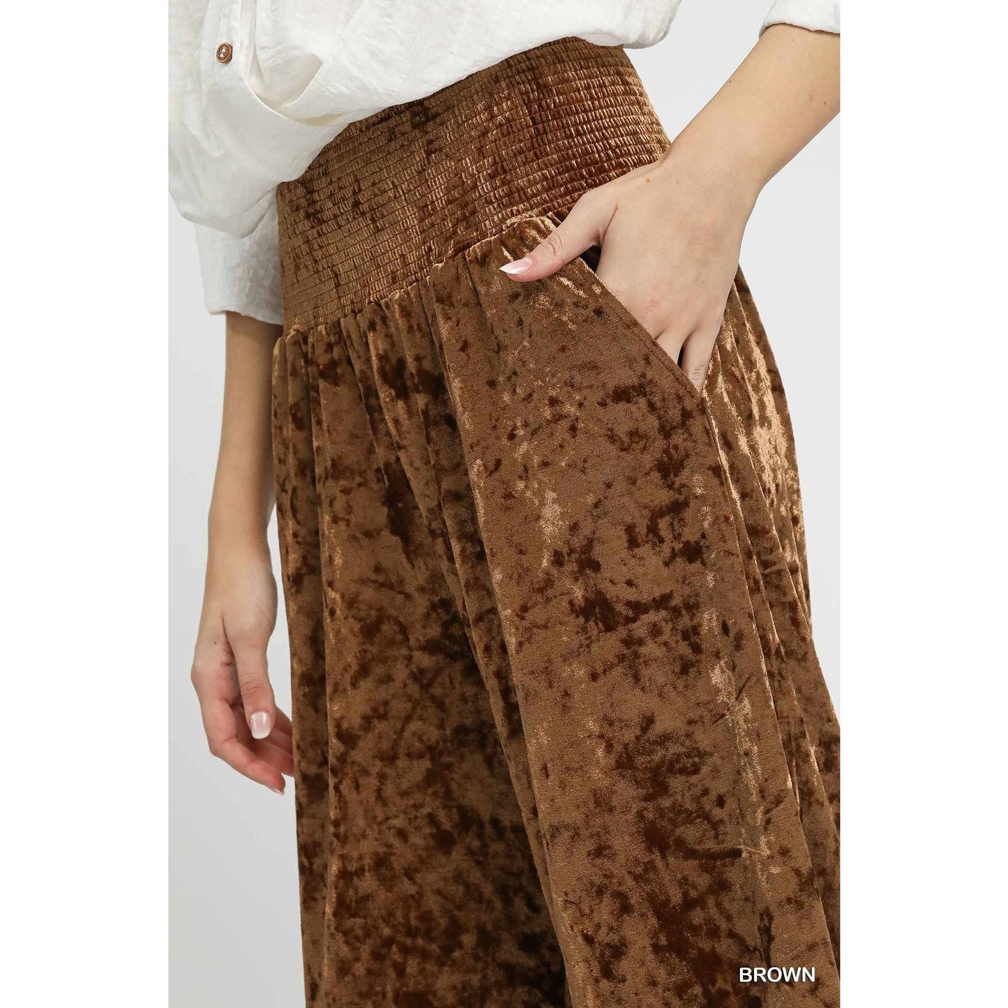 Velvet Wide Leg Pants
