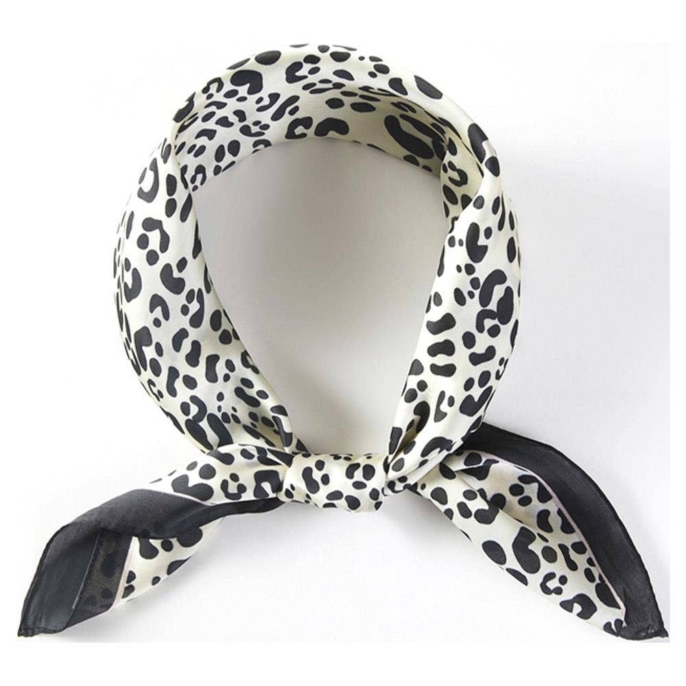 LEOPARD BANDANA SQUARE NECK SCARF