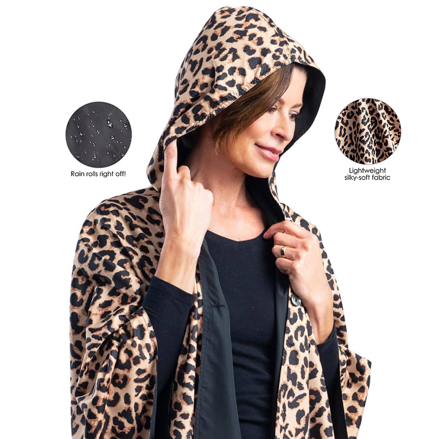 Black and Leopard Rain & Travel Cape