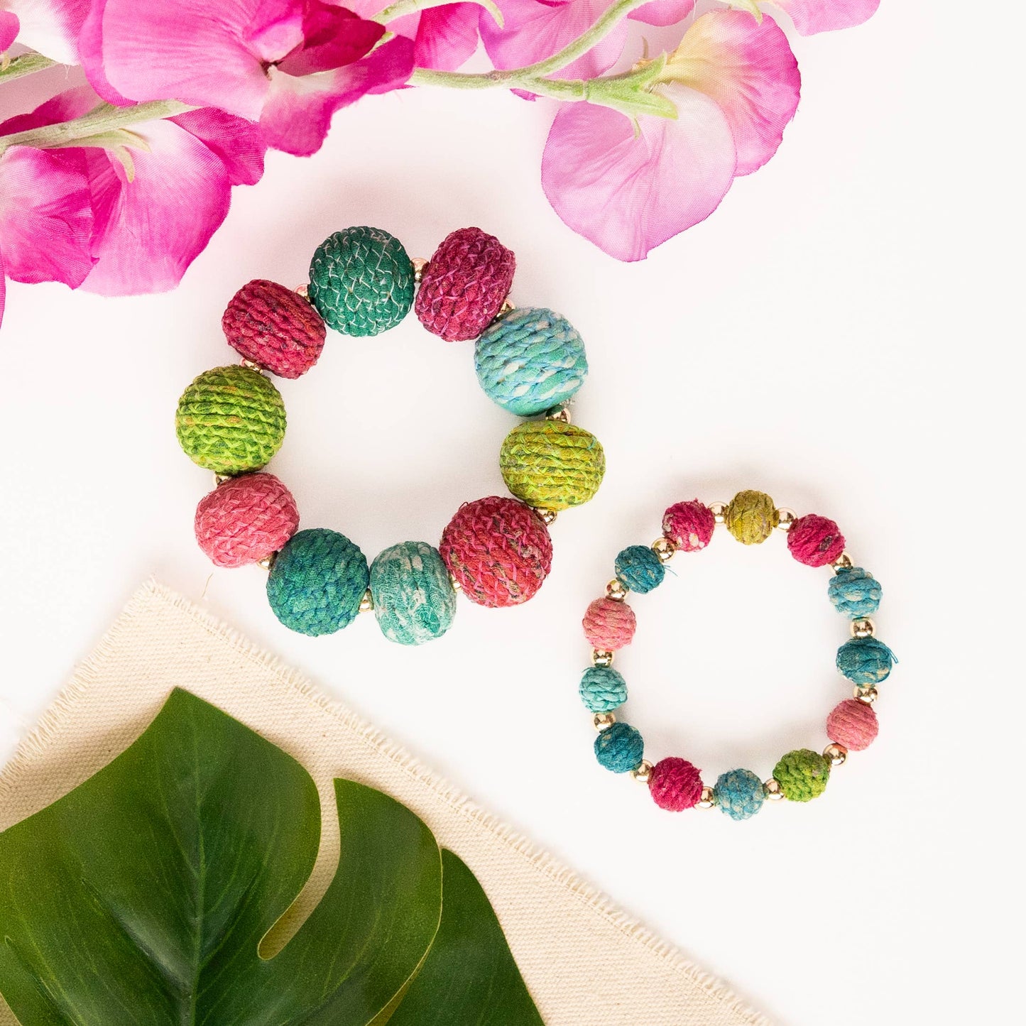 Threaded Kantha Bracelet - Bloom