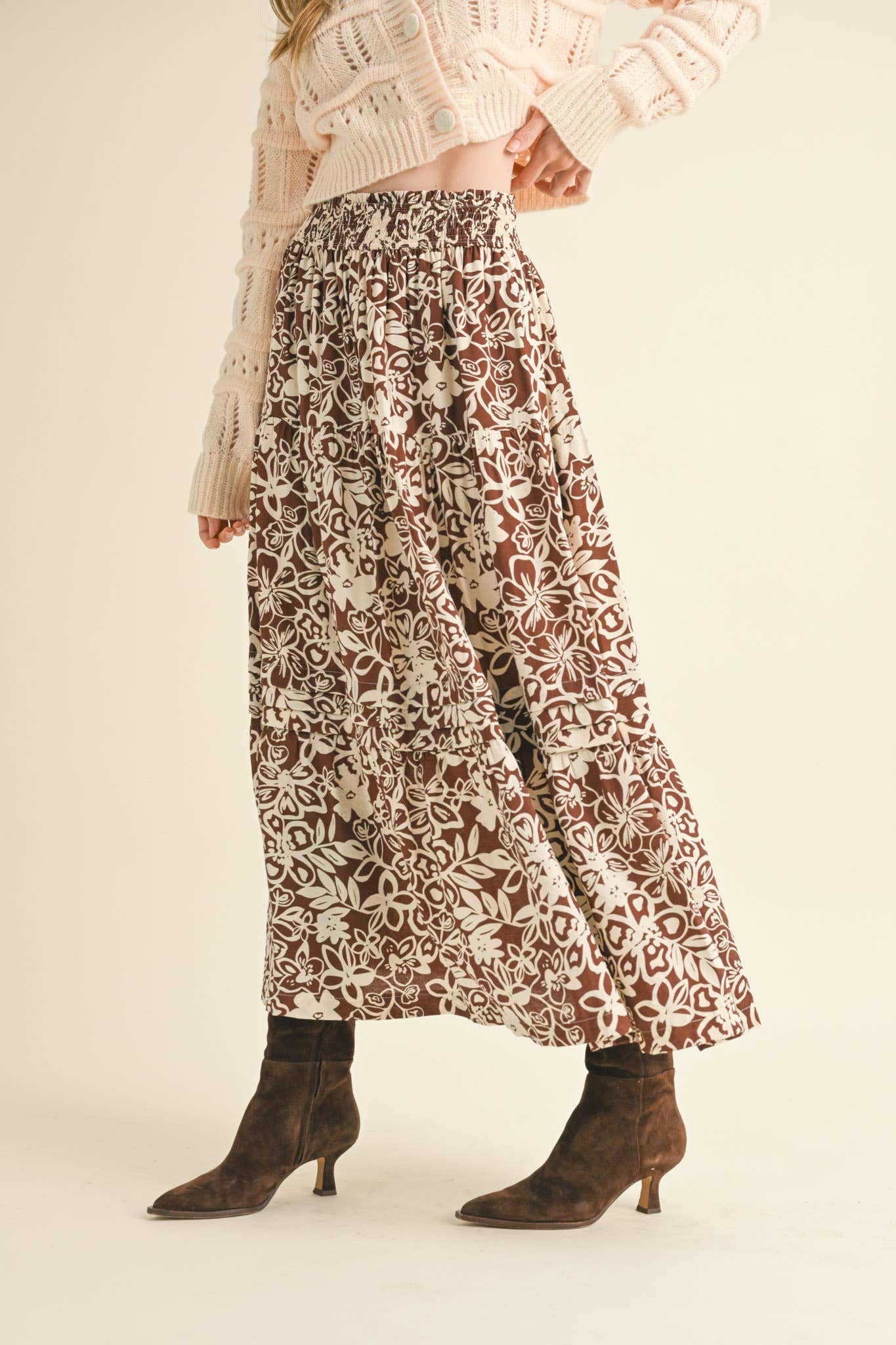 FLORAL PRINT  MIDI SKIRT