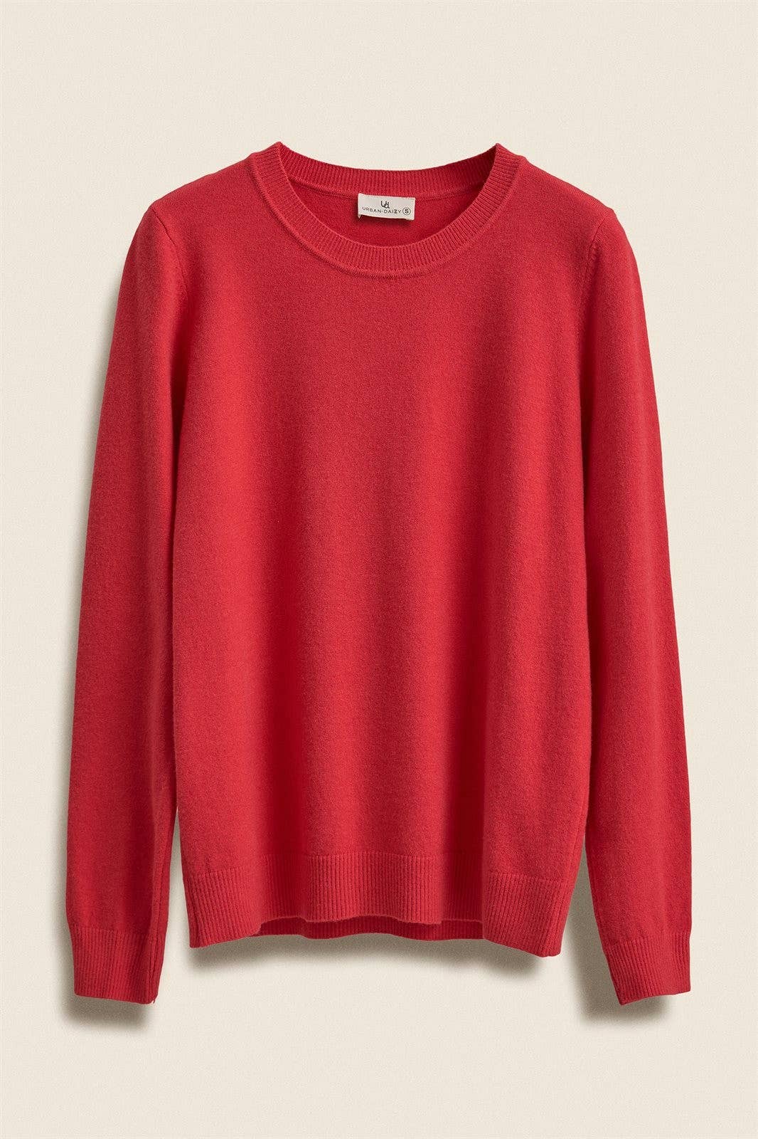 Soft Viscose Blend Crewneck Knit Pullover