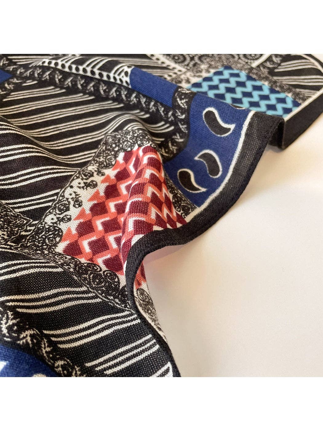 Spliced Print Tassel Square Scarf