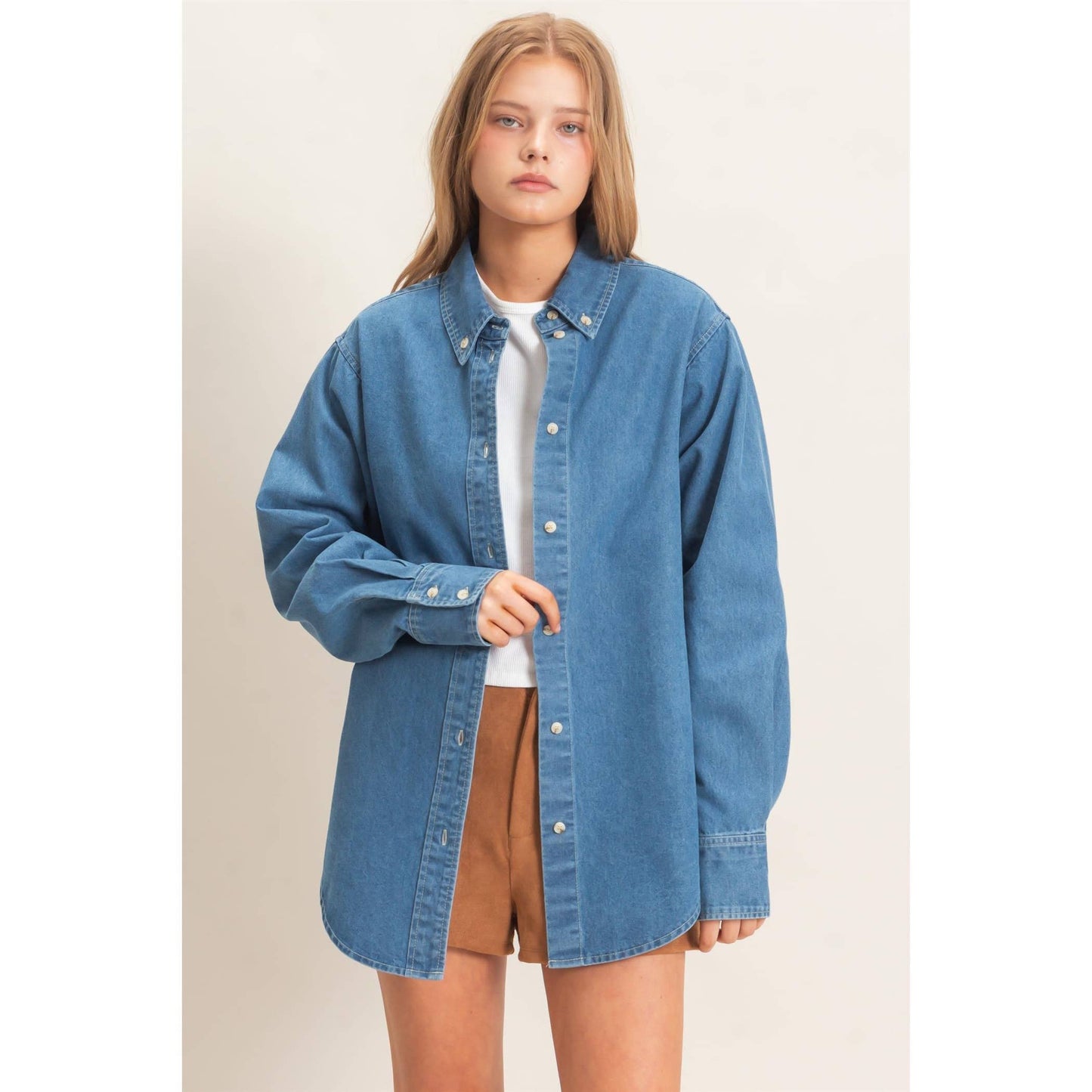 Button-Up Denim Shirt