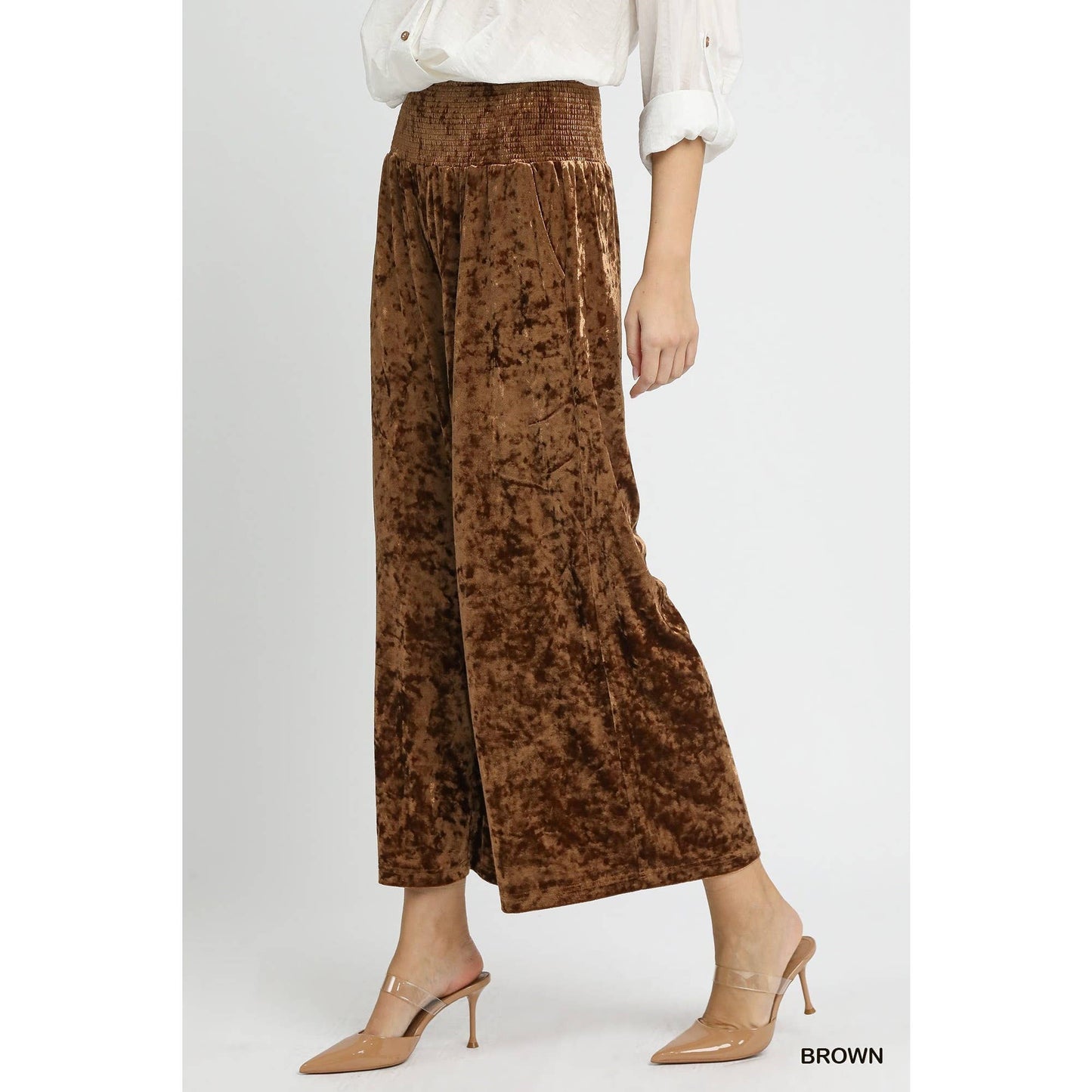 Velvet Wide Leg Pants