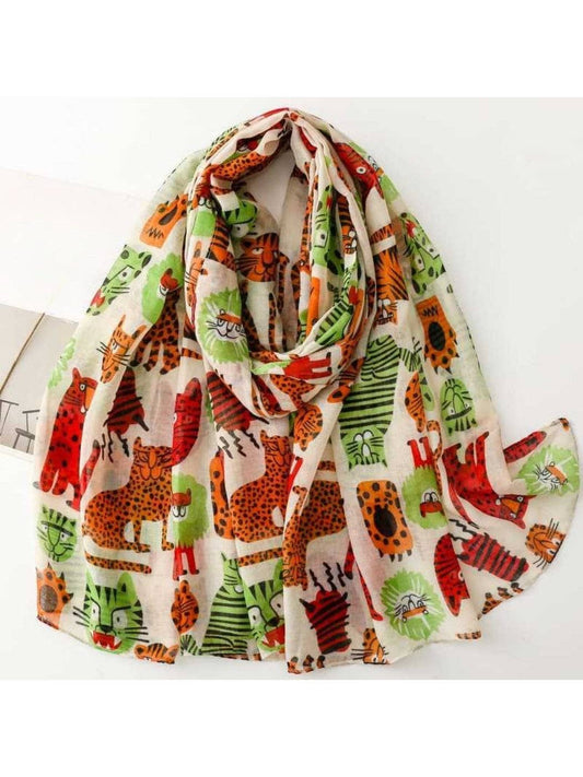 Playful Animal Print Scarf