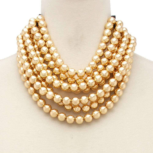CHUNKY BEADED LAYERED MAGNETIC NECKLACE