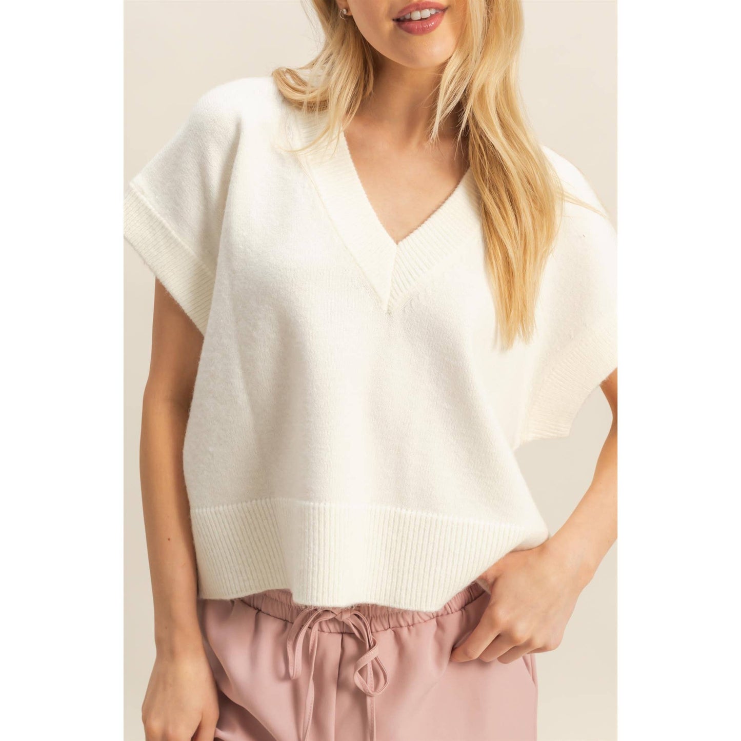 Oversized V-Neck Sweater Vest