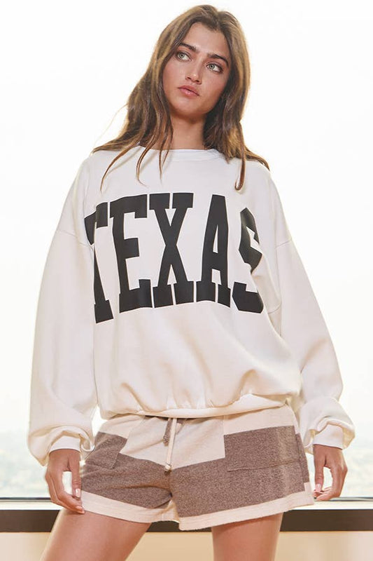 TEXAS Scuba Fabric Oversized Sweatshirt