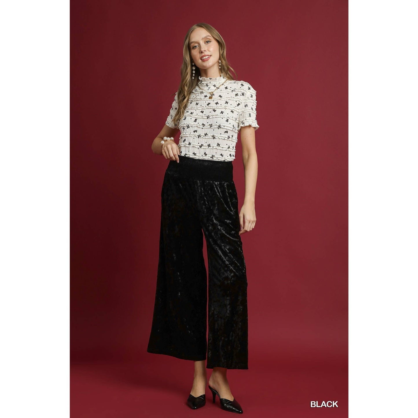 Velvet Wide Leg Pants