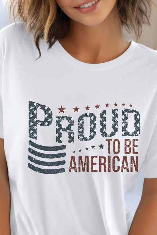Proud To Be American, Fourth of July, Unisex Round Neck T-Shirt